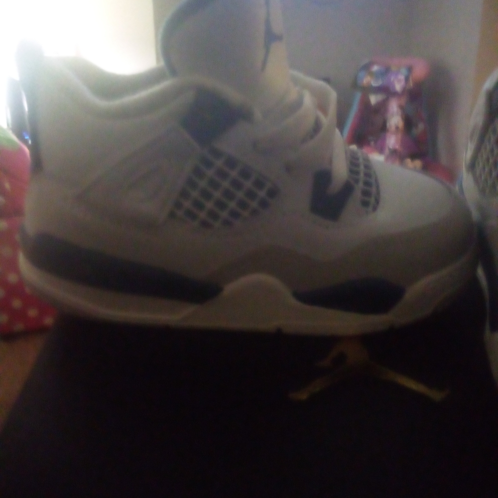 Kids White and Blue Sneakers